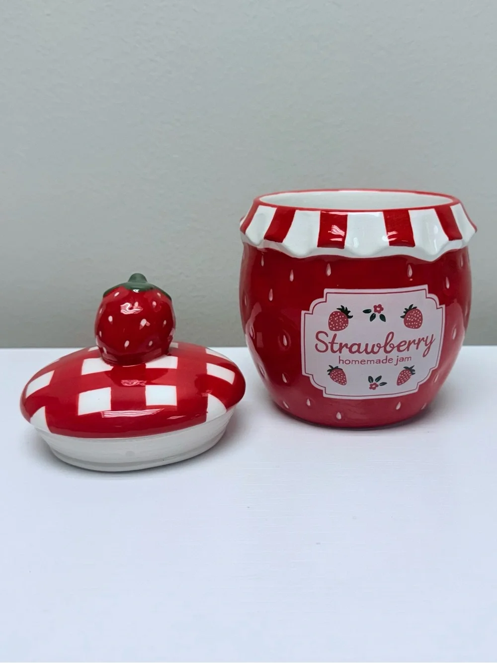 New! Strawberry Jam Ceramic Decorative Jar with Lid, Target Bullseye Playground